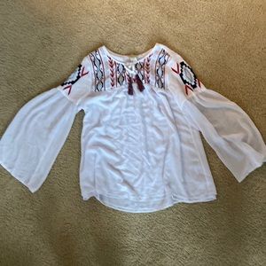 Tie Front Bohemian Blouse